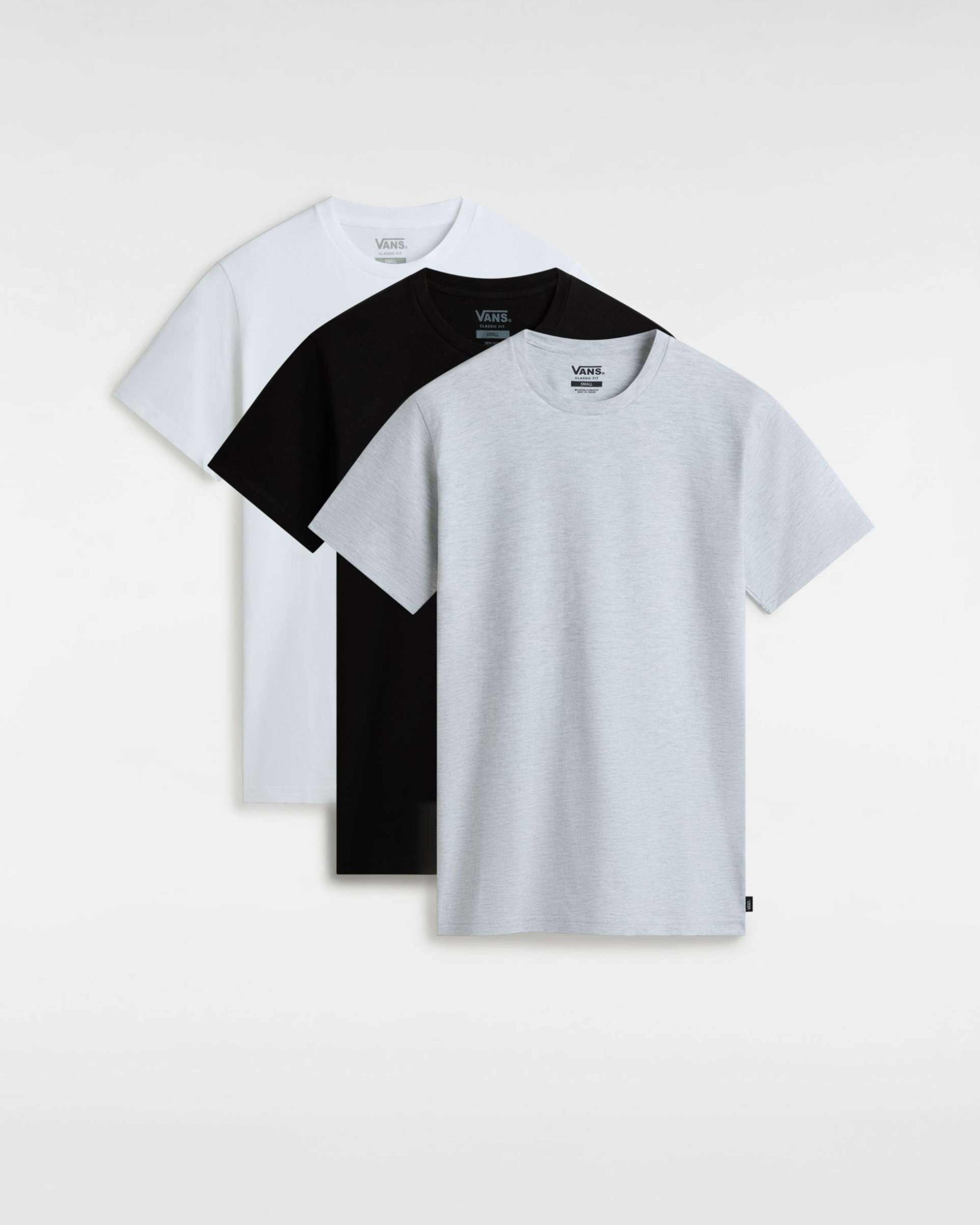 Vans basic tee multipack in grey/white/black