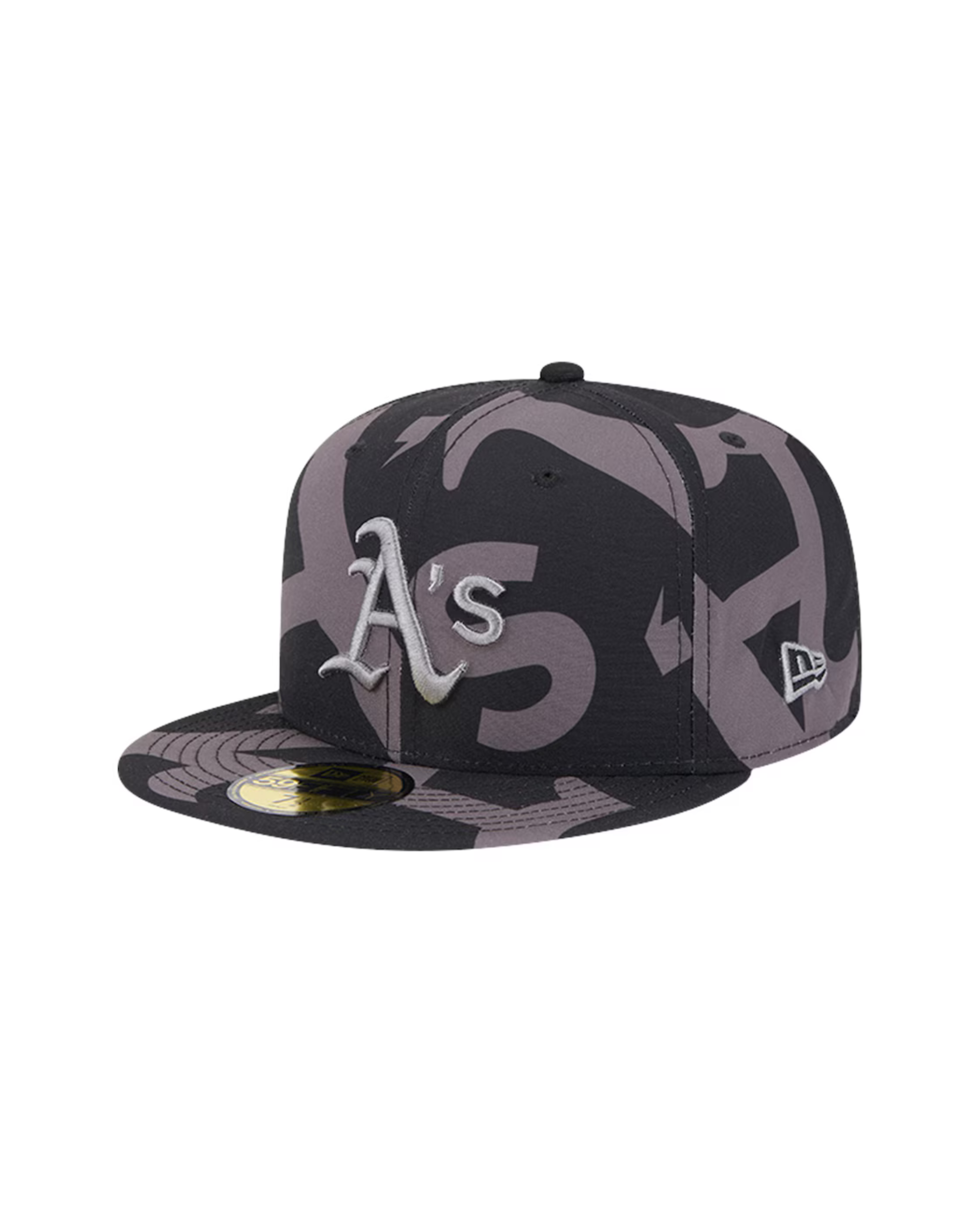 Athletics New Era Logo Fracture 59FIFTY Fitted Hat - Black