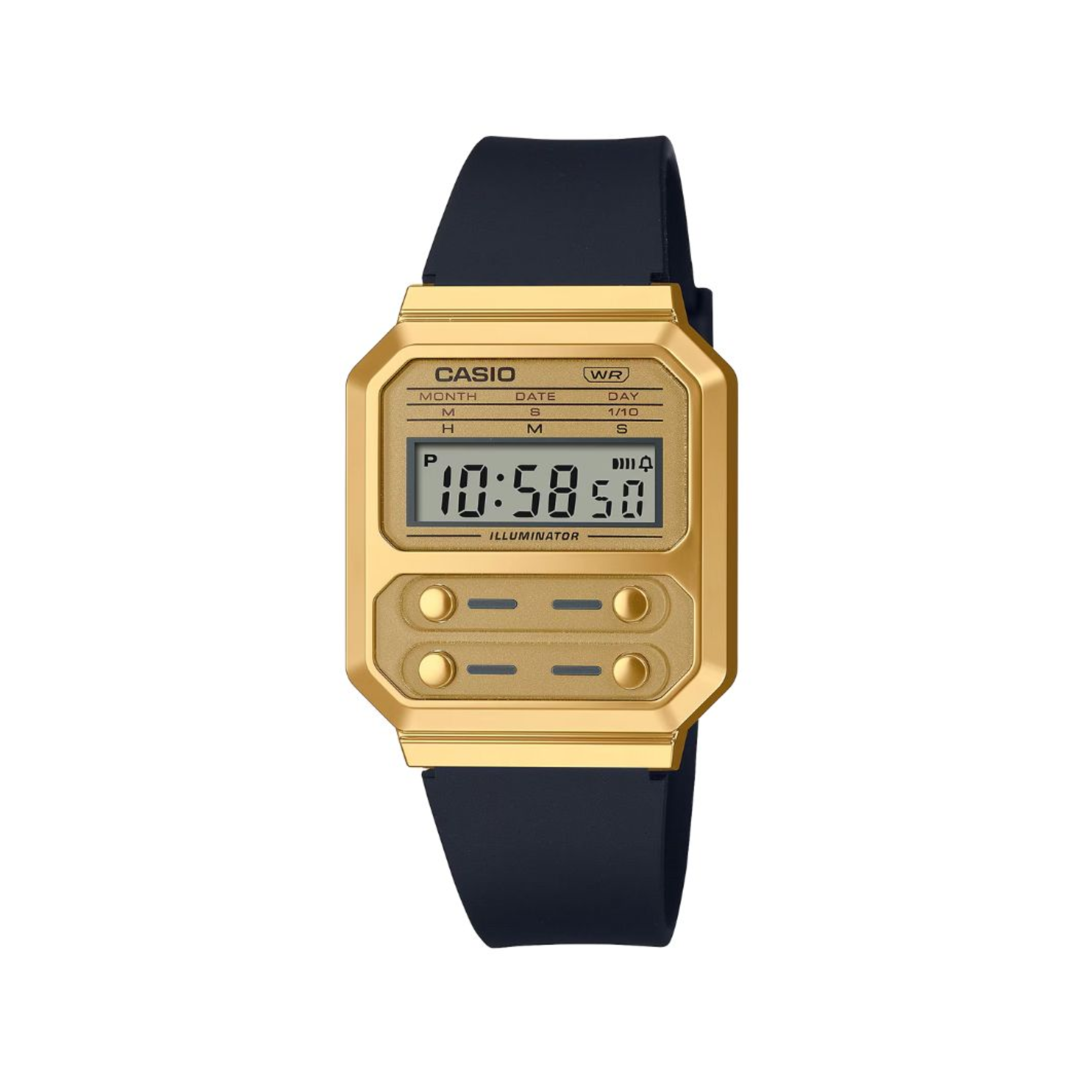 Casio Digital Gold Silicon Retro Watch
