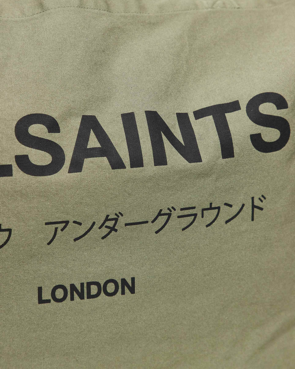 AllSaints Underground unisex shopper tote bag in nori green