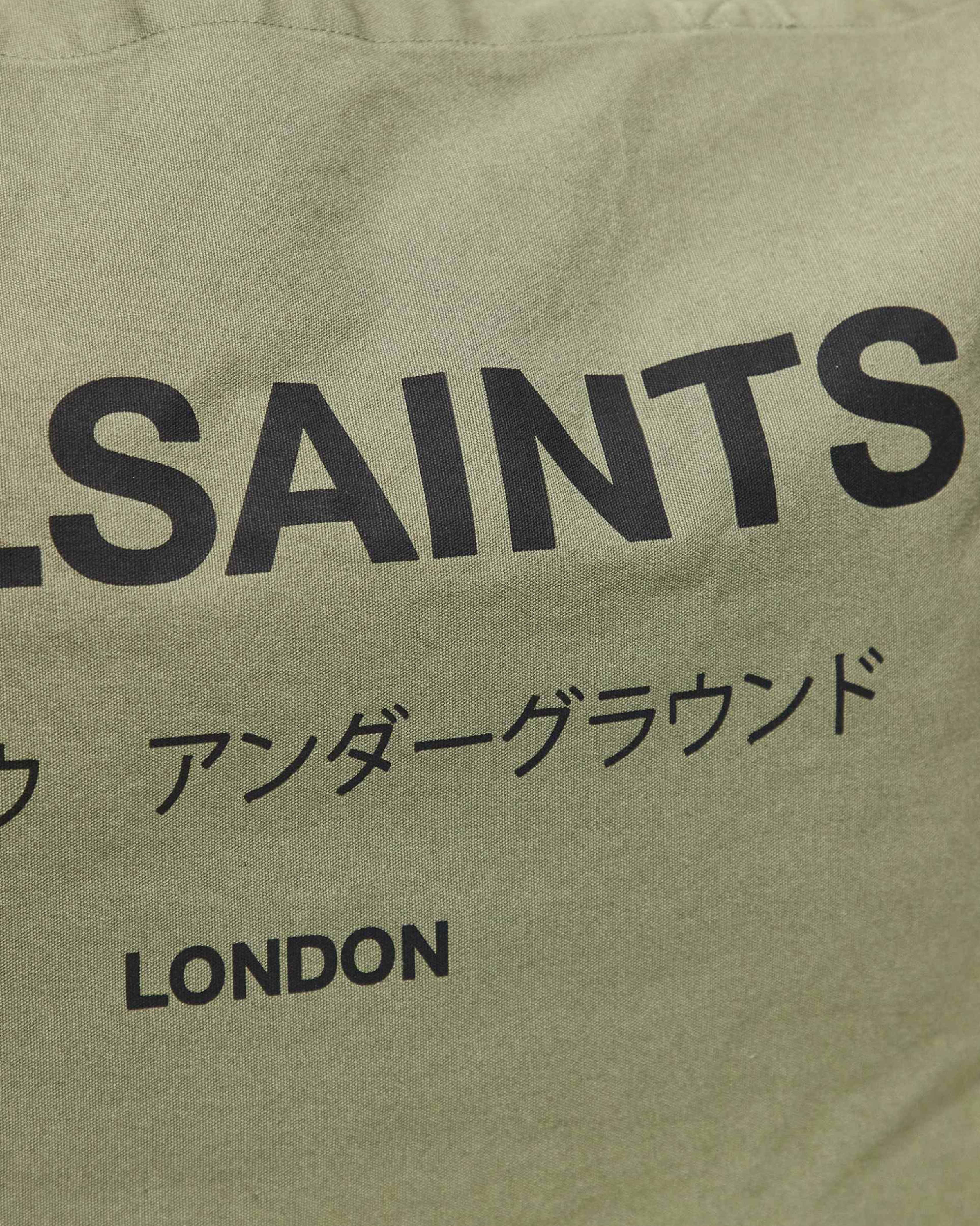 AllSaints Underground unisex shopper tote bag in nori green