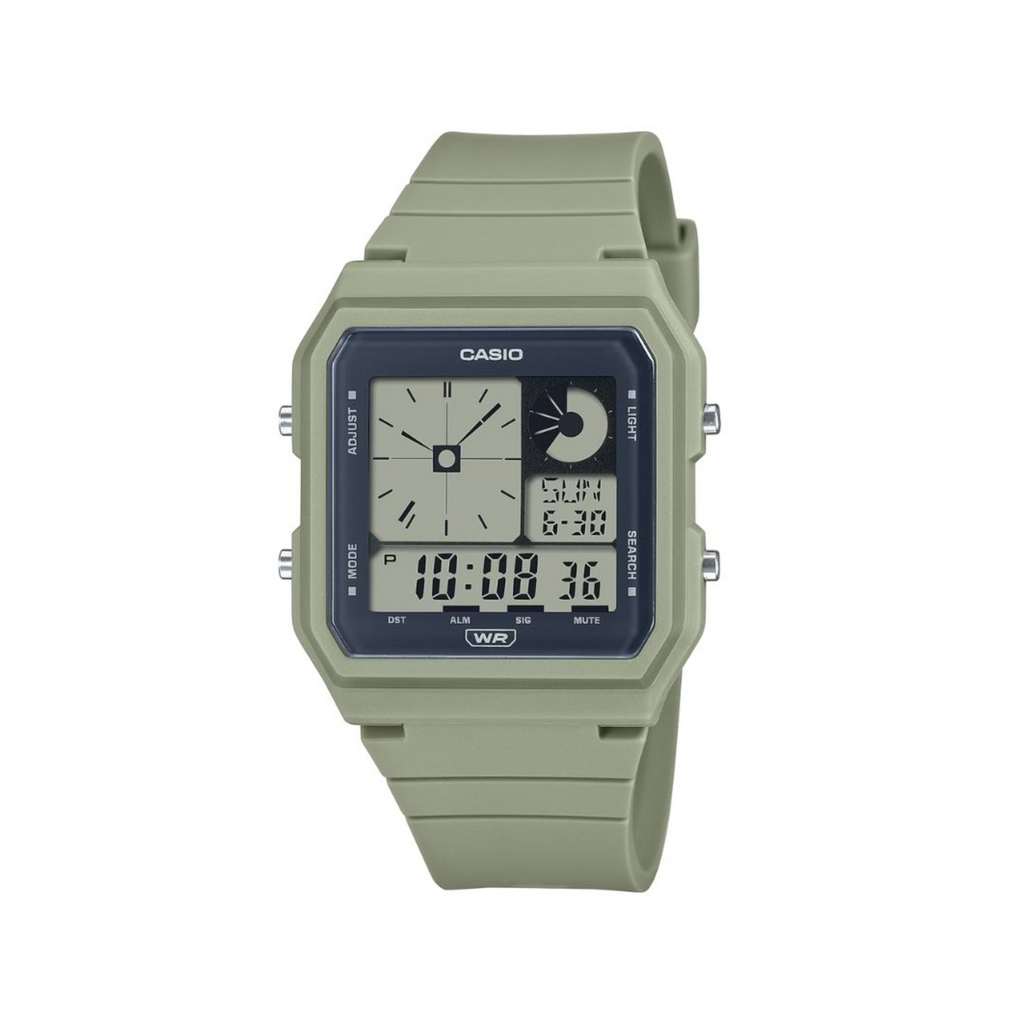 Casio Unisex Vintage Pop Digital Khaki Resin Band Watch