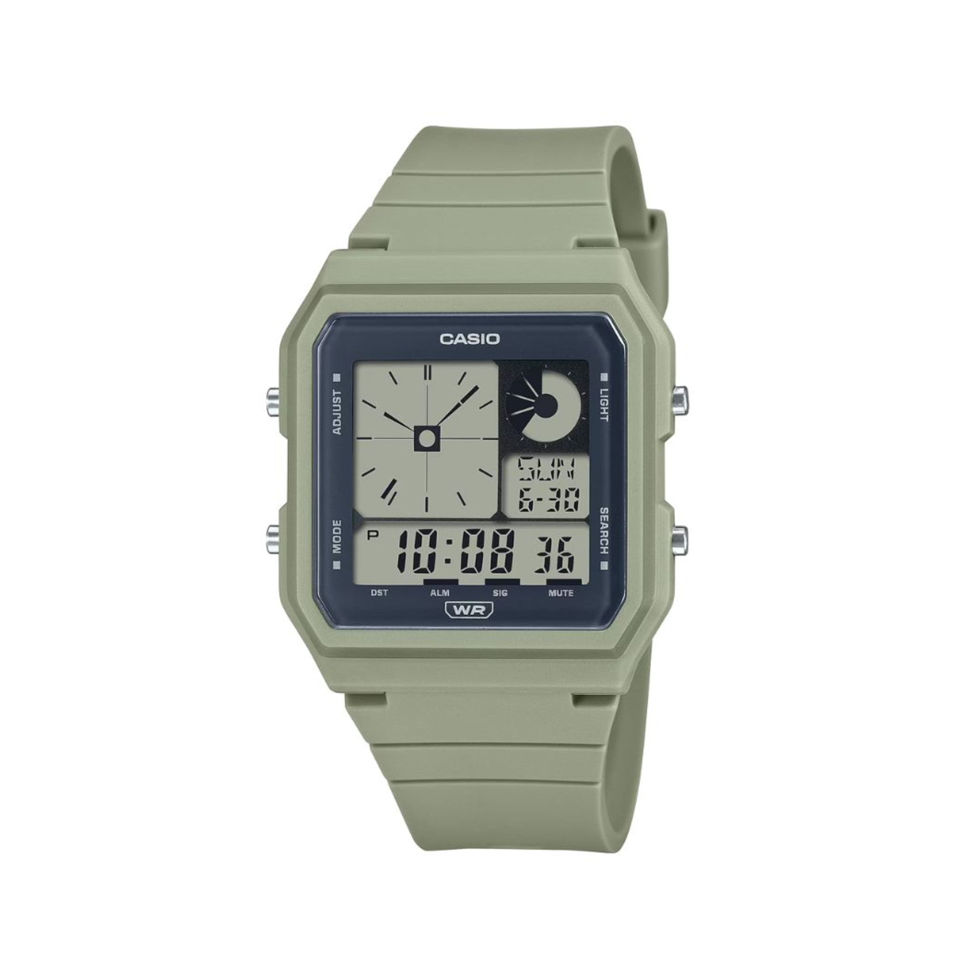 Casio Unisex Vintage Pop Digital Khaki Resin Band Watch