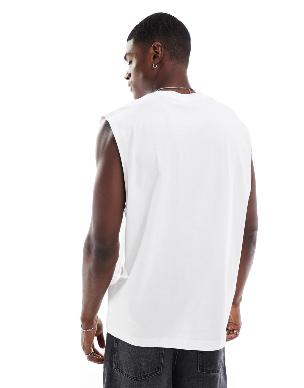 ASOS DESIGN essentials oversized vest with dropped armholes in white