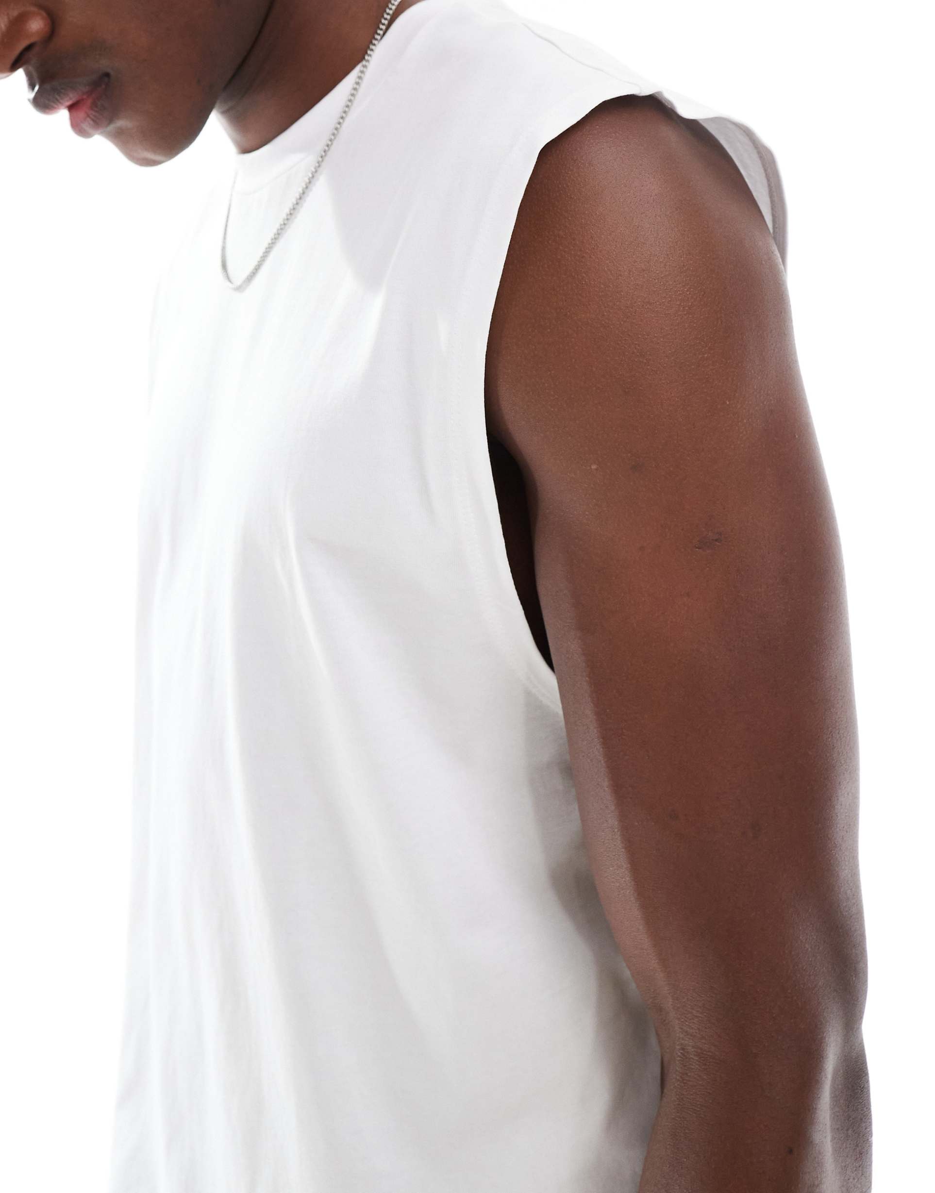 ASOS DESIGN essentials oversized vest with dropped armholes in white